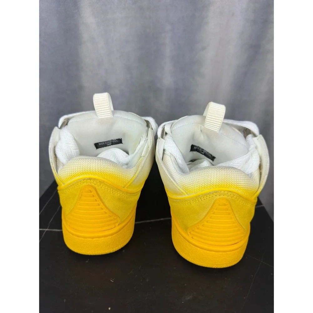 Lanvin Curb Sneakers 35 White Yellow Ombre Leather Skate Shoes Women‎